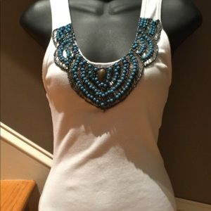 Beaded racer back tank